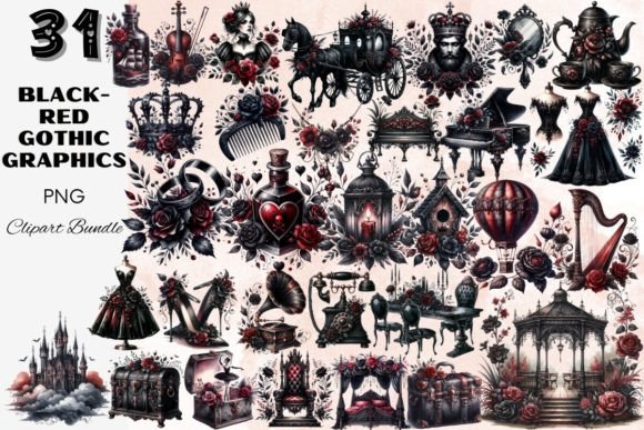 Download Dark Gothic Graphics Clipart Bundle - Premium Resources